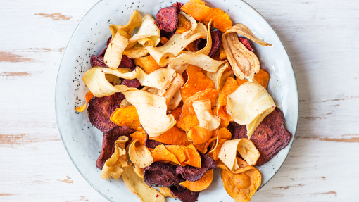 a colourful bowl of dried crispy veggies