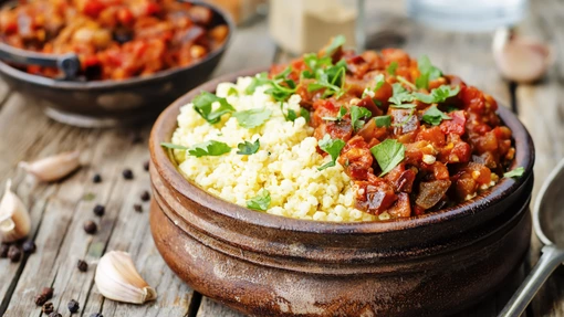 Vegetable curry in a dish